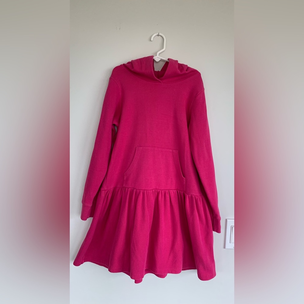 Hannah Andersson Girls Knit Hooded Dress With Front Pocket- Size US 8
